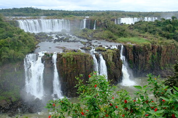 Fototapeta premium Brazil Foz do Iguacu - Iguazu Falls - Las Cataratas del Iguazu cascades
