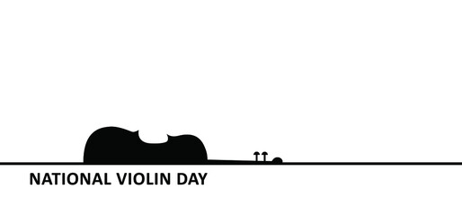 Music note. National violin day player Musical instrument. Violinist, violins signs Vector icons Line bacground banner. Jazz cello festival concept. classic, classical orchestra. G staff 