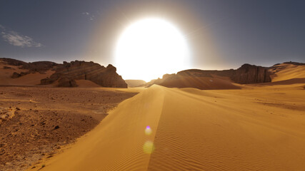 Fototapeta na wymiar Sunrise algerian sahara Tassili n'Ajjer