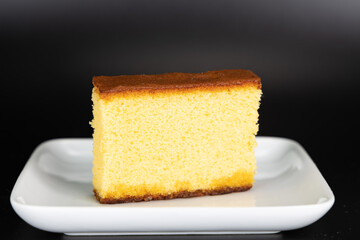 Japanese castella cake close up