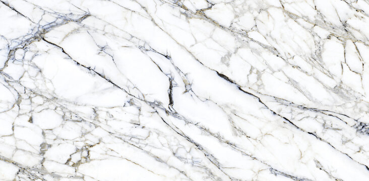 White statuario marble with gray veins, white tiles marble, glossy statuarietto slab marble stone texture for digital wall and floor tiles used for kitchen, bathroom countertops.