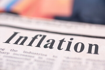 Inflation written newspaper - obrazy, fototapety, plakaty