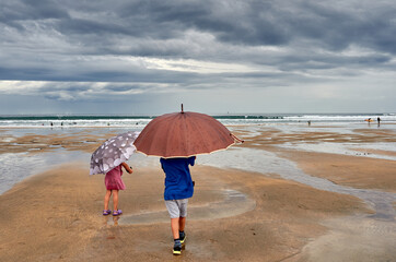 La playa un día de tormenta