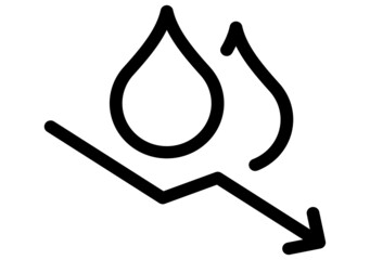 Oil price fall glyph icon, crisis and fuel, oil cost low sign, vector graphics, a solid pattern on a white background, eps 10.
