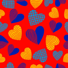Vector seamless pattern with hearts