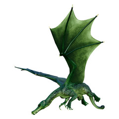 Naklejka premium 3D Rendering Fairy Tale Dragon on White