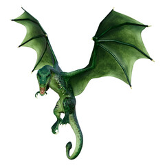 Obraz premium 3D Rendering Fairy Tale Dragon on White