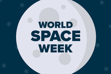 World Space Week. Holiday concept. Template for background, banner, card, poster with text inscription. Vector EPS10 illustration.