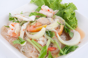 thai spicy salad seafood with vermicelli