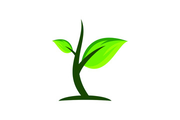 Plant growth for logo design concept. Very suitable in various business purposes, also for icon, symbol and many more.