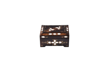Ottoman art example of Mother of Pearl inlays on box. handmade square jewelry box.