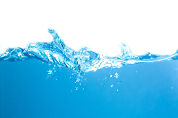 Surface of blue water against white background