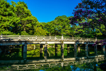 Fototapeta na wymiar Kyoto imperial palace zen garden villa, Japan