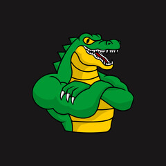 Alligator mascot logo vector template