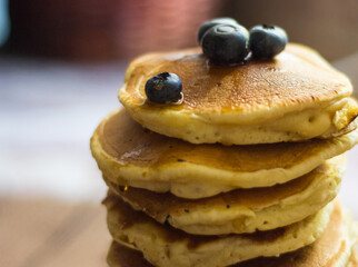 Fluffy American pancakes for breakfast