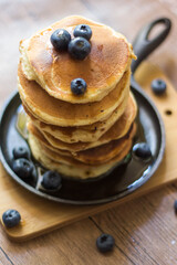 Fluffy American pancakes for breakfast