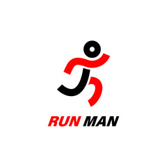 Fototapeta premium Running man abstract logo.