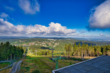 View over the city from Bocksberg in the Harz Mountains of Lower Saxony in Hahnenklee