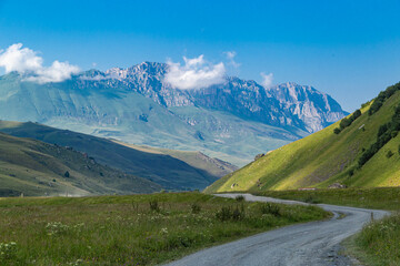 Fototapeta na wymiar alpine road to Dargavs. North Ossetia. Alania, Northern Caucasus