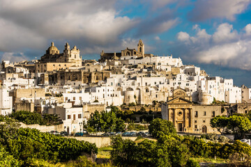 Naklejka premium Panoramic view of Ostuni, Apulia, Italy