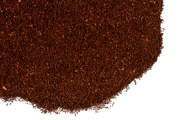 Pile of ground coffee