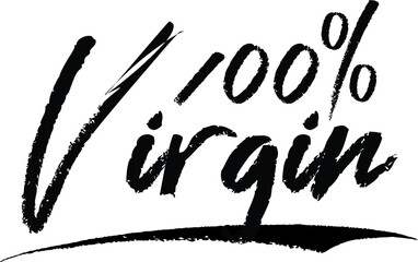 100% Virgin Brush Calligraphy Handwritten Typography Text on
White Background