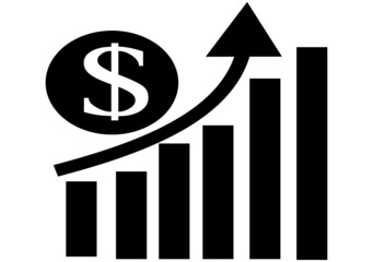 increase money growth icon on white background. vector eps 10
