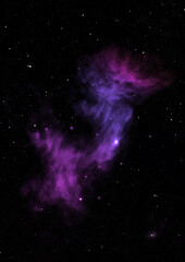 Star field in space and a nebulae. 3D rendering