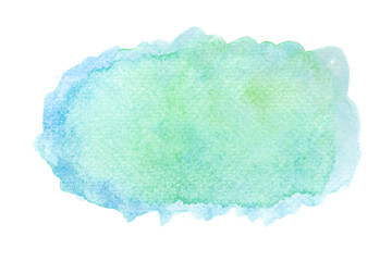 Hand painted green and blue watercolor background.