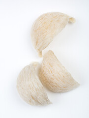 Fresh edible bird's nest on white paper