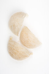 Fresh edible bird's nest on white paper