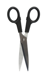 Black scissors isolated on pure white background