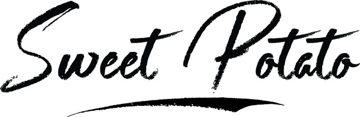 Sweet Potato Brush Calligraphy Handwritten Typography Text on
White Background