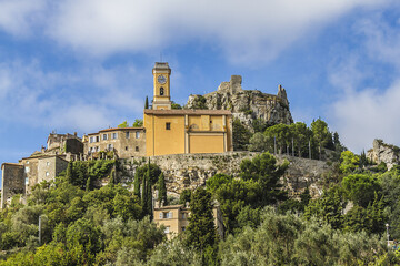 Church Our Lady of Assumption built in 1778 in Eze. Eze is a small old Village in Alpes-Maritimes department in southern France, not far from Nice. 