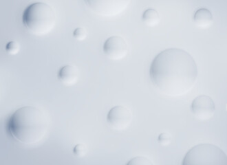 Light soft abstract white bubbles background. White decorative blur bubbles. 3d illustration