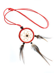 Isolated small dream catcher in red color