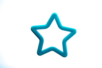 Close up on a blue cookie cutter isolated