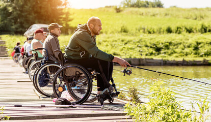 Championship in sports fishing among people with disabilities.