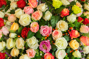 Artificial flower pattern decoration from a hotel reception