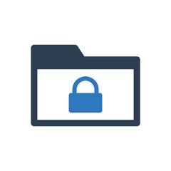 Folder lock security icon
