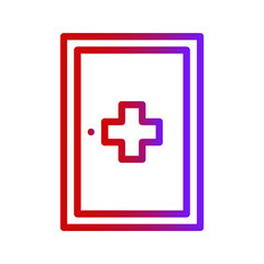 First Aid, Medical Kit Icon Logo Illustration Vector Isolated. Hospital and Healthcare Icon. Suitable for Website Design, Logo, App, and UI. Editable Stroke and Pixel Perfect. EPS 10.