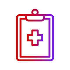 Medical Report, Clipboard Icon Logo Illustration Vector Isolated. Hospital and Healthcare Icon. Suitable for Website Design, Logo, App, and UI. Editable Stroke and Pixel Perfect. EPS 10.