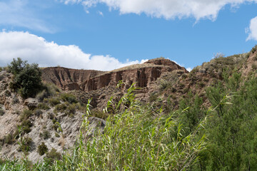 mountainous area with strong erosion on the mountainside
