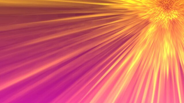 Colorful abstract motion footage clip with sun eruption beams