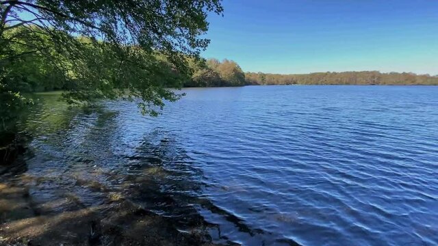 View Of Southards Pond In Babylon New York Panning From Left To Right.