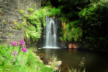 Fototapeta na wymiar Lancashire mill waterfall