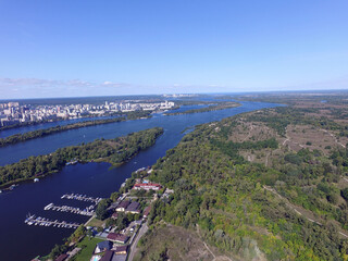 Panoramic view of Kiev (drone image).