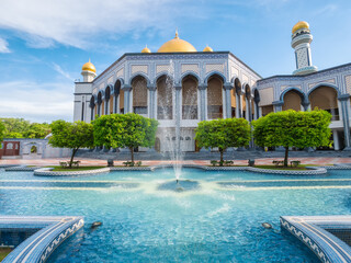 Mosque Jame' Asr Hassanil Bolkiah in Bandar Seri Begawan, Brunei Darussalam. Beautiful religious...
