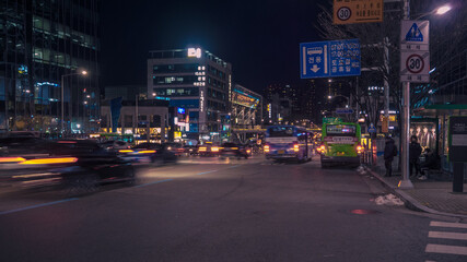 Fototapeta premium Yang jae street Seoul Korea Sky & cars