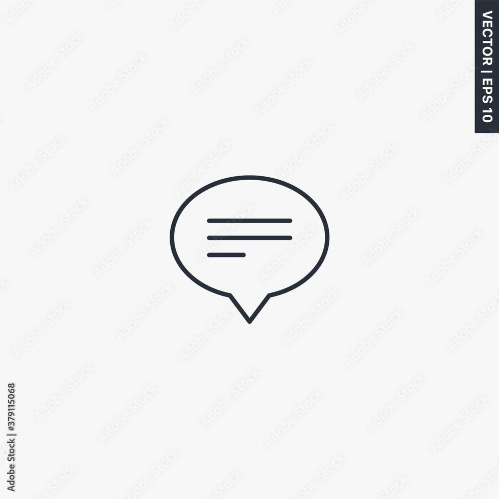 Poster text message, linear style sign for mobile concept and web design